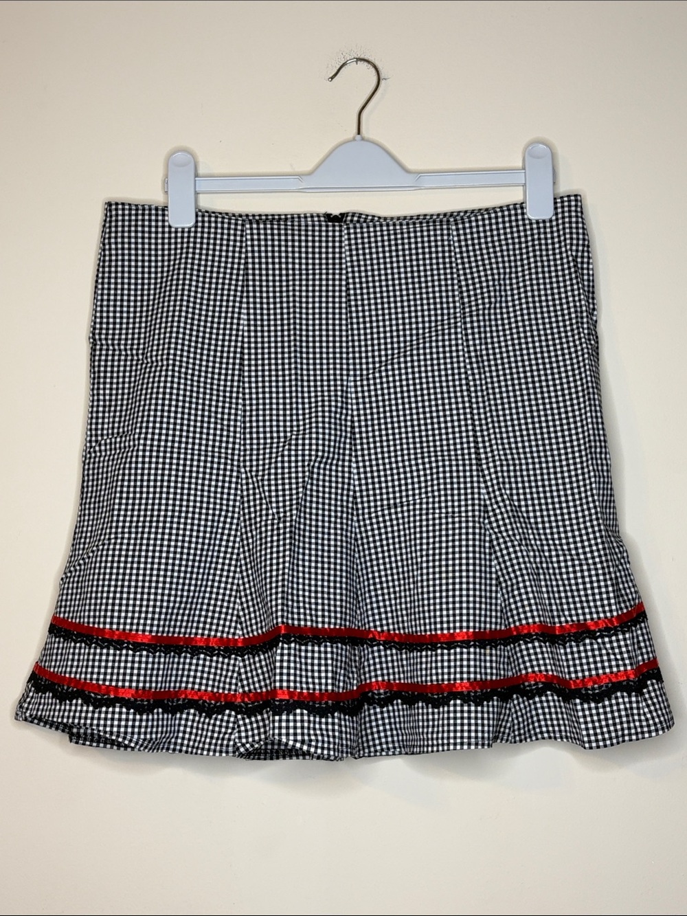 Morbid Threads Checkered Skirt with Red Trim Size XL